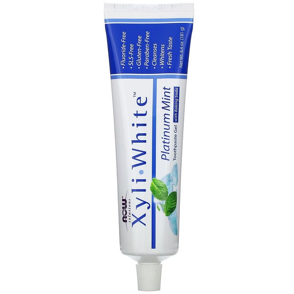 Solutions, Xyli-White, гелевая зубная паста с пищевой содой, без фторида, освежающая мята, 181 г (6,4 унции)
