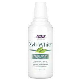 NOW Foods, ソリューションズ、Xyliwhite™（キシリホワイト）マウスウォッシュ、フッ化物不使用、リフレッシュミント、473ml（16液量オンス）