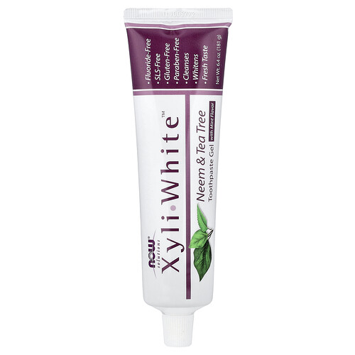 NOW Foods, Solutions, XyliWhite™ Toothpaste Gel, Neem & Tea Tree, Mint, 6.4 oz (181 g)