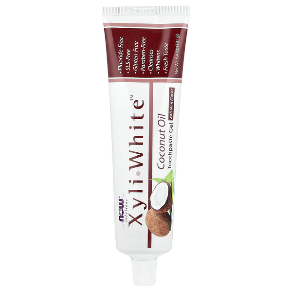NOW Foods Solutions, XyliWhite™ Toothpaste Gel, Coconut Oil, Mint, 6.4 oz (181 g)
