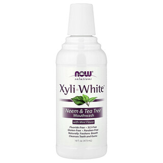 NOW Foods, Λύσεις, Στοματικό Διάλυμα XyliWhite™, Neem & Tea Tree με Μέντα, 473 ml