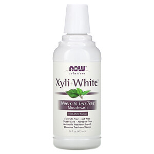 Отзывы о Now Foods, Solutions, Xyli-White Mouthwash, Fluoride-Free, Neem & Tea Tree with Mint Flavor, 16 fl oz (473ml)