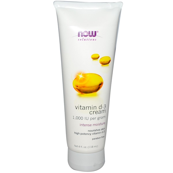 Now Foods, Крем с витамином D-3, 4 жидкие унции (118 мл)