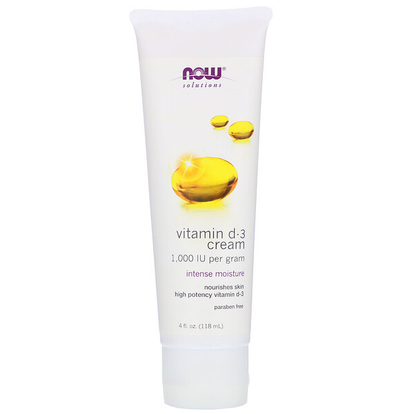 Now Foods, Vitamin D3 Cream, 1,000 IU, 4 fl oz (118 ml) iHerb