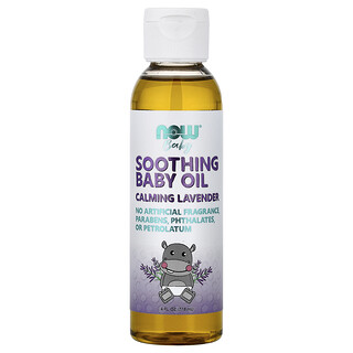 NOW Foods, Minyak Bayi yang Menenangkan, Lavender yang Menenangkan, 118 ml (4 ons cairan)