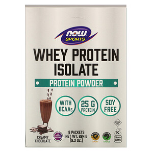 Отзывы о Now Foods, Sports, Whey Protein Isolate, Creamy Chocolate, 8 Packets, 1.16 oz (33 g) Each