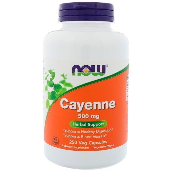 Now Foods, Cayenne, 500 мг, 250 Veg Capsules
