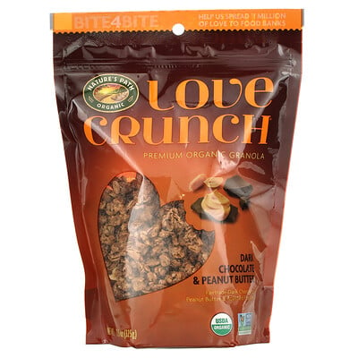 Nature's Path Love Crunch, органическая гранола премиального качества, темный шоколад и арахисовая паста, 325 г (11,5 унции)