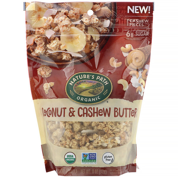 Nature's Path‏, Crunchy Granola, קוקוס וחמאת קשיו, 312 גרם