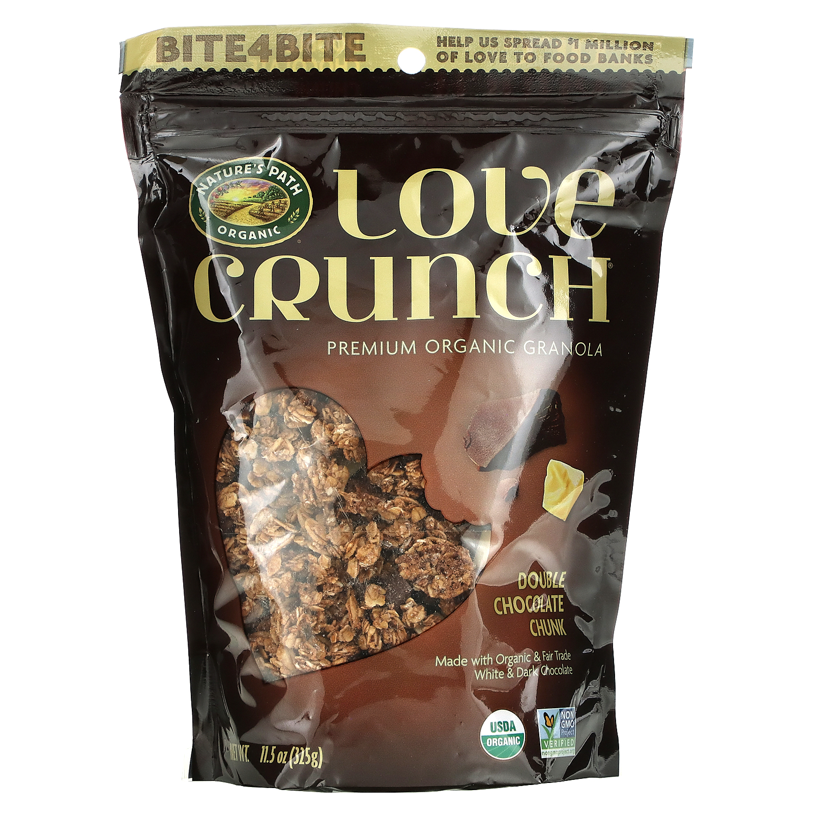 Natures Path Love Crunch Premium Organic Granola Double Chocolate Chunk 115 Oz 325 G 5378