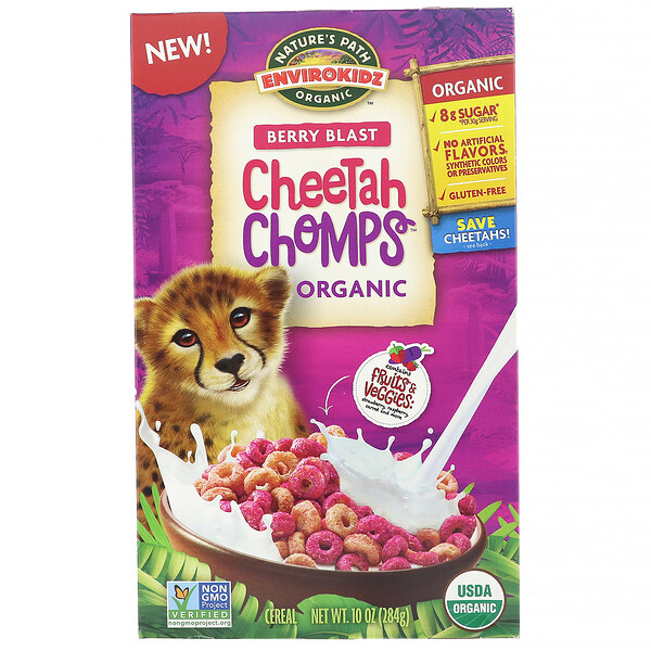 Nature's Path‏, Envirokidz, Cheetah Chomps פצצת גרגרי יער אורגנים, 284 גרם