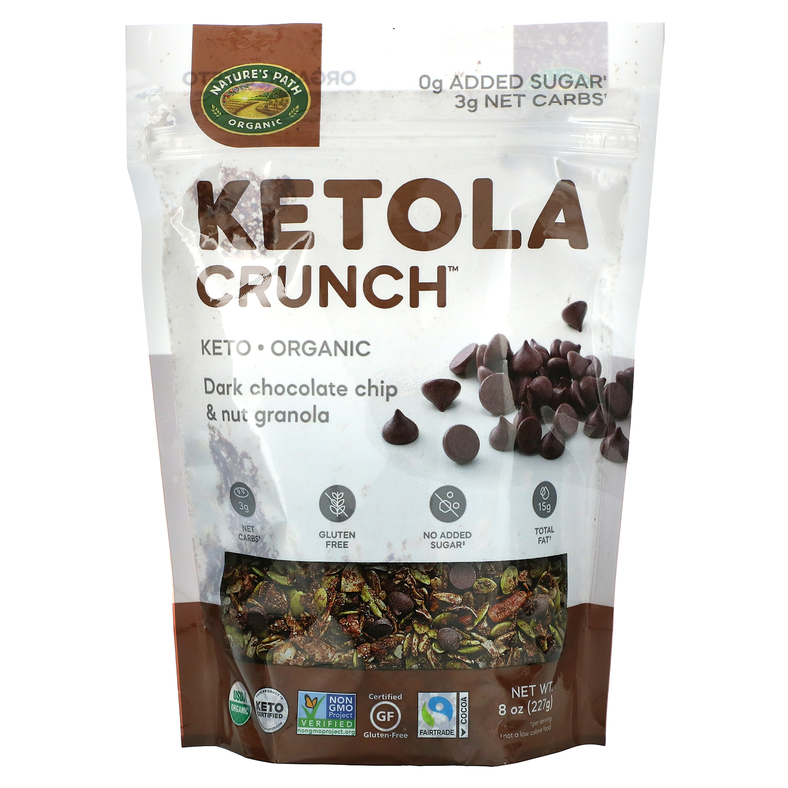 Nature's Path Ketola Crunch Dark 評価 Chocolate Chip g Nut oz 8 227 メーカー再生品 Granola