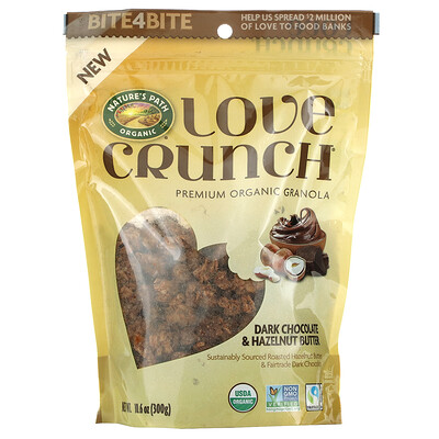Nature's Path Love Crunch, органическая гранола премиального качества, темный шоколад и масло из фундука, 300 г (10,6 унции)