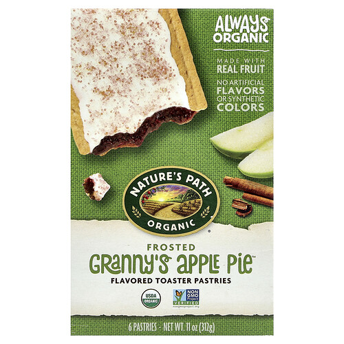 Nature's Path, Organic Toaster Pastries, Frosted Granny's Apple Pie™, 6 Pastries, 11 oz (312 g)