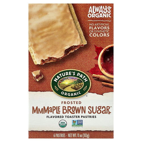 Nature's Path, Organic Toaster Pastries, Frosted Maple Brown Sugar™, 6 Pastries, 11 oz (312 g)