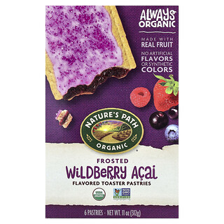 Nature's Path, Organic Toaster Pastries, Frosted Wildberry Acai, 6 Pastries, 11 oz (312 g)