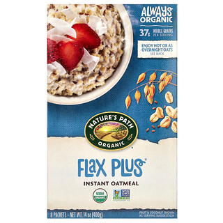 Nature's Path, Avena orgánica instantánea, Flax Plus, 8 sobres de 50 g cada uno