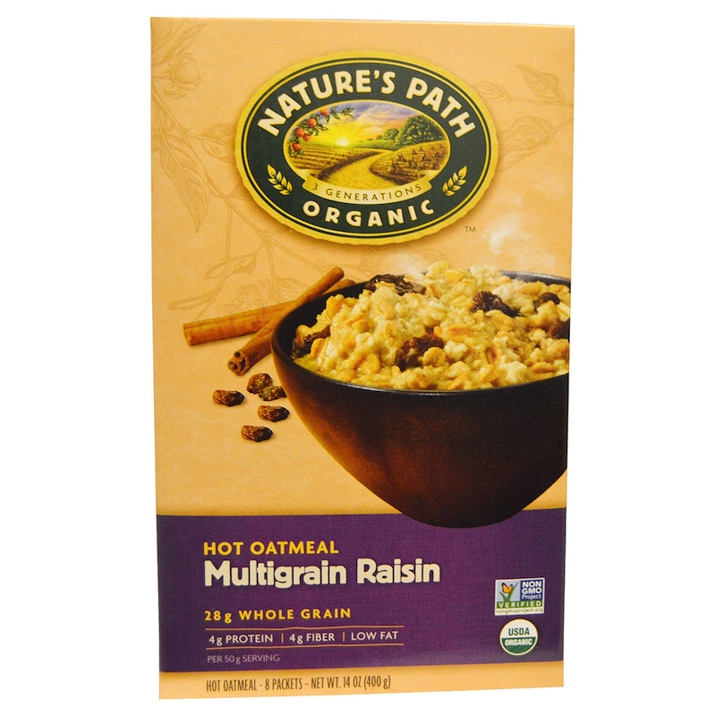Nature's Path, Organic Hot Oatmeal, Multigrain Raisin, 8 Packets, 14 oz