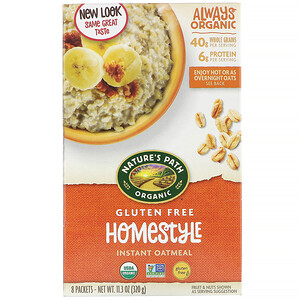 Отзывы о Натурес Пат, Organic Instant Oatmeal, Homestyle, 8 Packets, 11.3 oz (320 g)