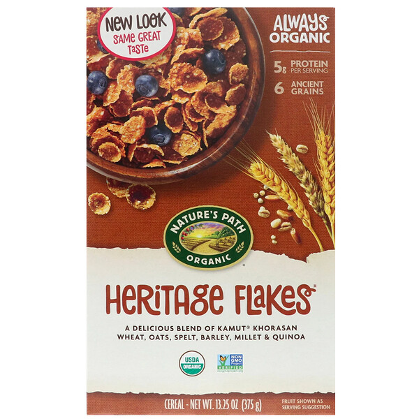 Nature's Path‏, דגני בוקר אורגניים של Heritage Flakes, 375 גרם