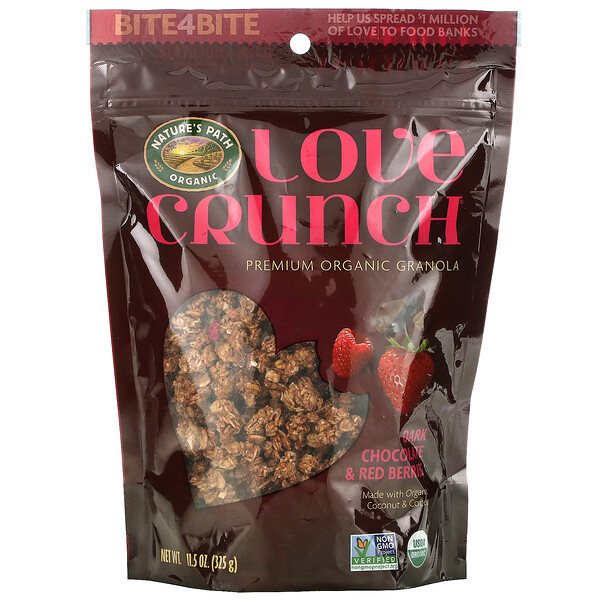 Love Crunch, органическая гранола премиального качества, с черным шоколадом и красными ягодами, 325 г (11,5 унции)