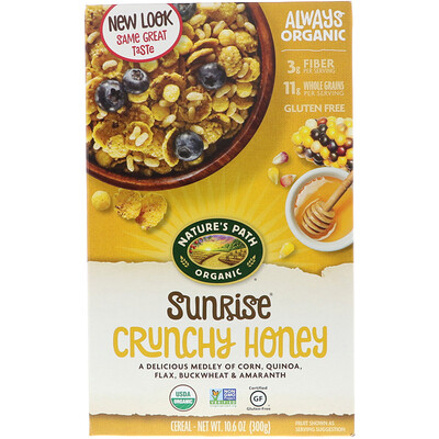 Nature's Path Органические хлопья Sunrise Crunchy Honey, 300 г (10,6 унций)