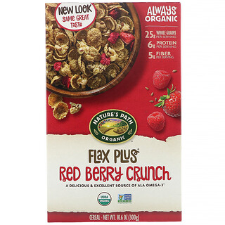 Nature's Path, Organic, Flax Plus Red Berry Crunch Cereal, knuspriges Leinsamen- und rote Beerenmüsli aus biologischem Anbau, 300 g (10,6 oz.)