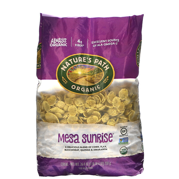 Nature's Path‏, דגני בוקר Mesa Sunrise Cereal‏, 750 גרם (26.4 אונקיות)