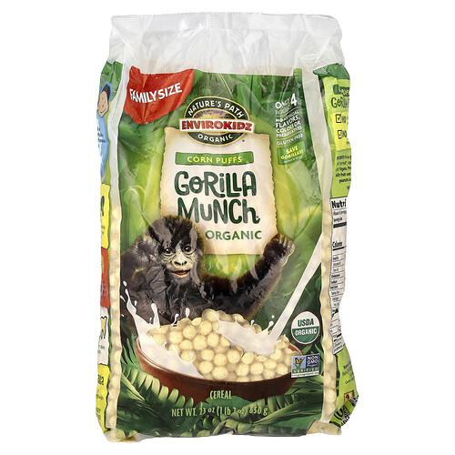Nature's Path, EnviroKidz, Organic Gorilla Munch® Cereal, Corn Puffs, 23 oz (650 g)