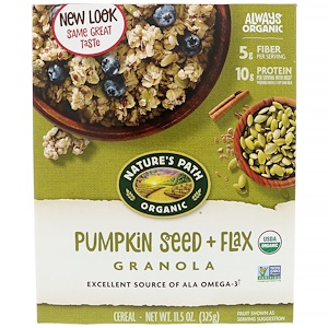 Отзывы о Натурес Пат, Organic Pumpkin Seed + Flax Granola Cereal, 11.5 oz (325 g)