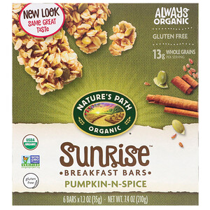 Натурес Пат, Organic, Sunrise Breakfast Bars, Pumpkin-N-Spice, 6 Bars, 1.2 oz (35 g) Each отзывы покупателей