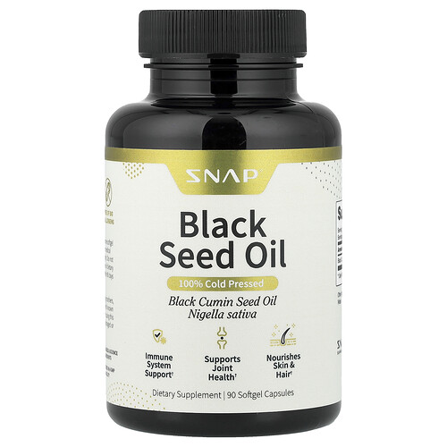 Snap Supplements, Schwarzkümmelöl, 90 Weichkapseln (500 mg pro Weichkapsel)