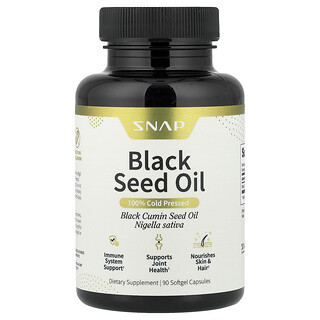 Snap Supplements, Масло черного тмина, 500 мг, 90 мягких капсул