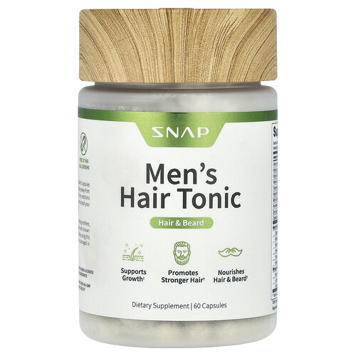 Snap Supplements, Men‘s Hair Tonic, Hair & Beard, Haarwasser für Männer, Haare und Bärte, 60 Kapseln
