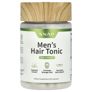 Snap Supplements, Men's Hair Tonic, Hair & Beard, 60 Capsules