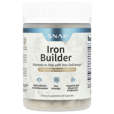 Snap Supplements, Iron Builder`` 60 cápsulas