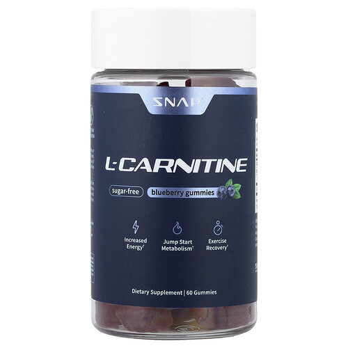 Snap Supplements, Gommes à la L-carnitine, Sans sucre, 60 gommes