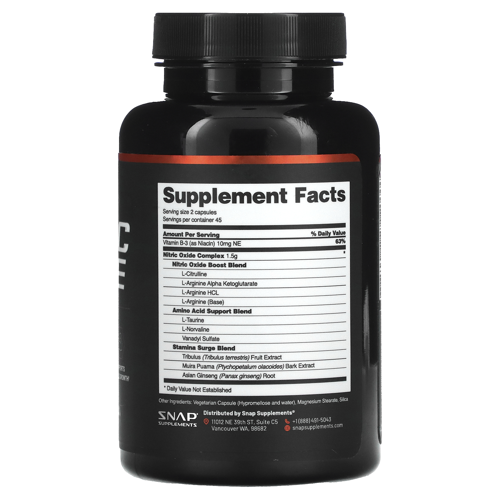 Snap Supplements, Nitric Oxide Booster, 90 Capsules