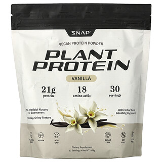 Snap Supplements, Растителен протеин с усилвател на азотен оксид, ванилия, 868 g