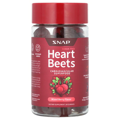 Product Image for Snap Supplements, Heart Beets, Mixed Berry, 60 Gummies