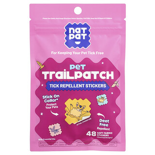 The Natural Patch, Pet TrailPatch, Stiker Pengusir Kutu, 48 Stiker Kain Lembut