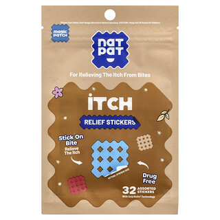 NATPAT, Magic Patch, Calcomanías para aliviar la picazón, 32 calcomanías surtidas