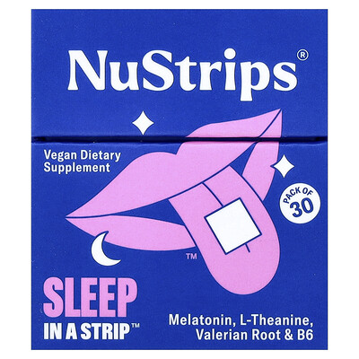 NuStrips, Sleep In A Strip™, Arándano azul de ensueño, 30 tiras