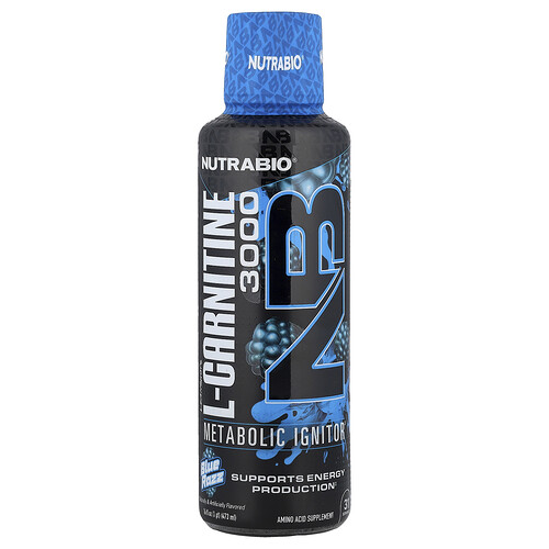 NutraBio, LeanShots L-Carnitine 3000, Blue Razz, 16 fl oz (473 ml)