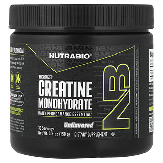 NutraBio, Micronized Creatine Monohydrate, Unflavored, 5.3 oz (150 g)