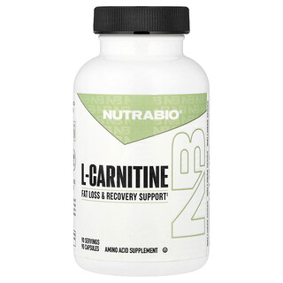 NutraBio, L-Καρνιτίνη, 90 κάψουλες (500 mg ανά κάψουλα)