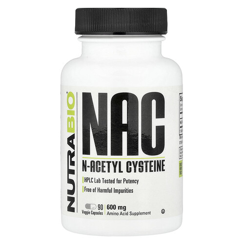 NutraBio, NAC, 600 mg, 90 vegetarische Kapseln