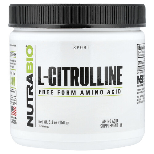 NutraBio, L-Citrulline, Free Form Amino Acid, 5.3 oz (150 g)