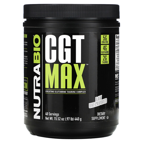 Nutrabio Labs‏, CGT MAX, Raw Unflavored, 0.97 lb (440 g)