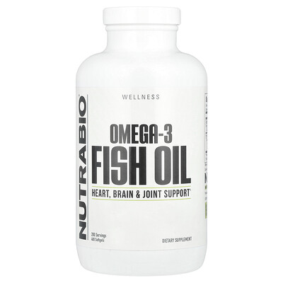 Nutrabio , Omega-3 Fish Oil, 400 Softgels (1,000 Mg Per Softgel)